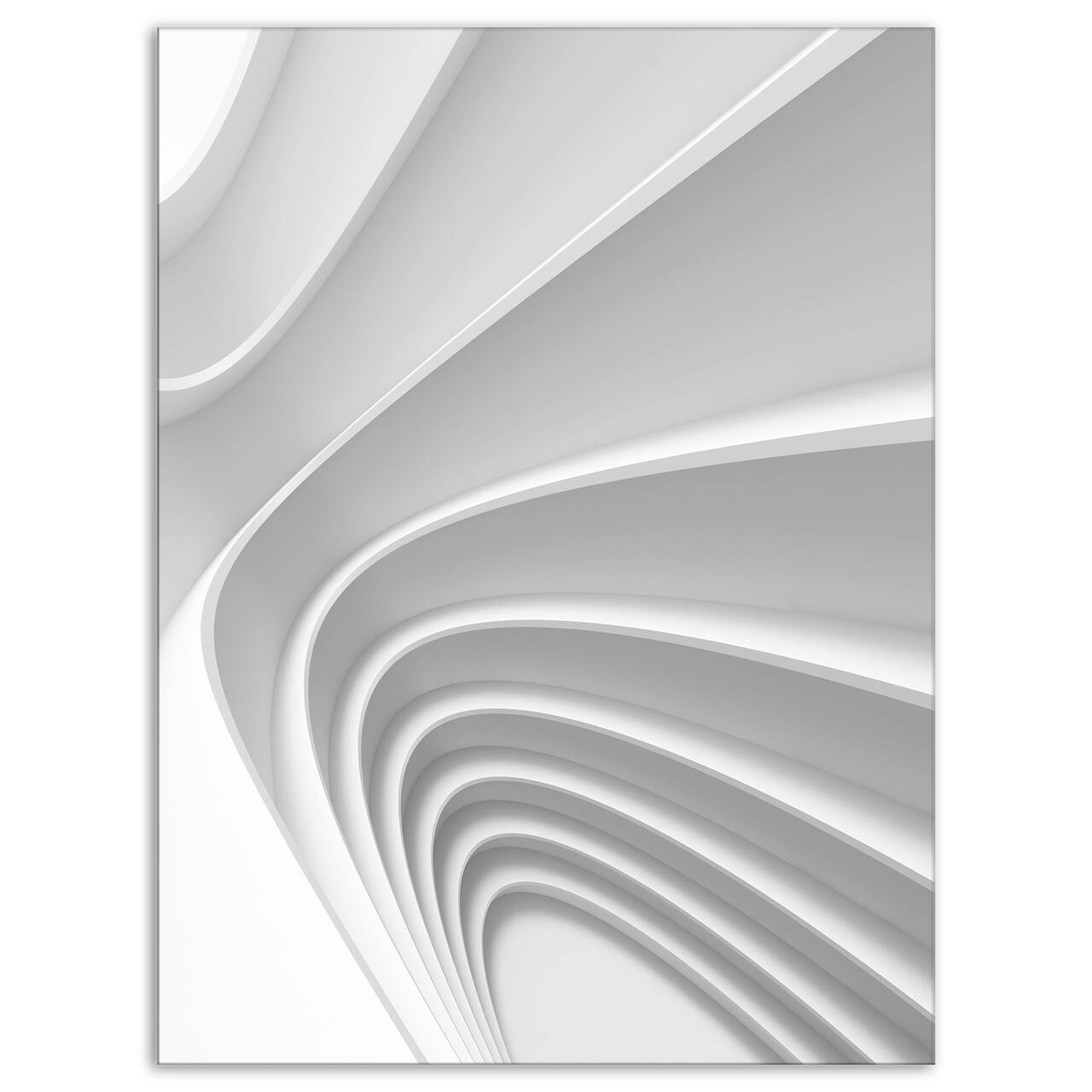Designart - Fractal Bulgy Layered 3D Waves - Abstract Canvas Art Print